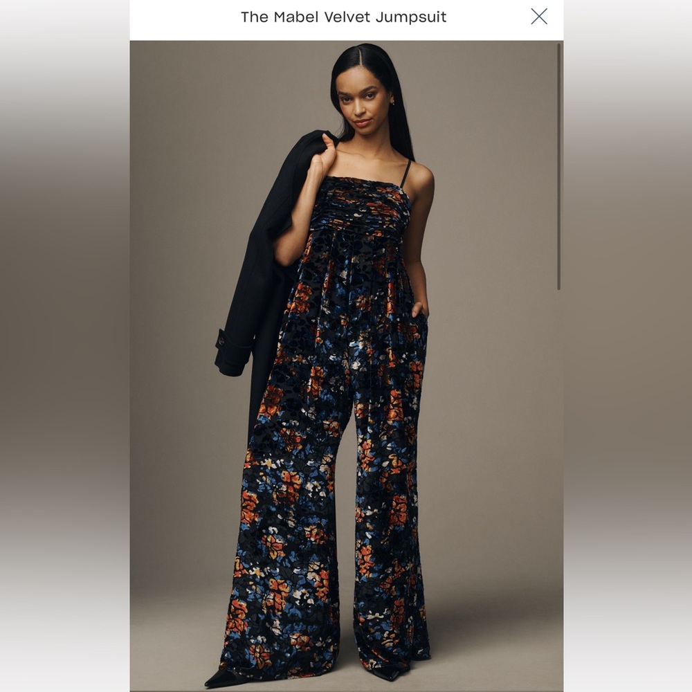 Hutch Anthropologie The Mabel Velvet Jumpsuit